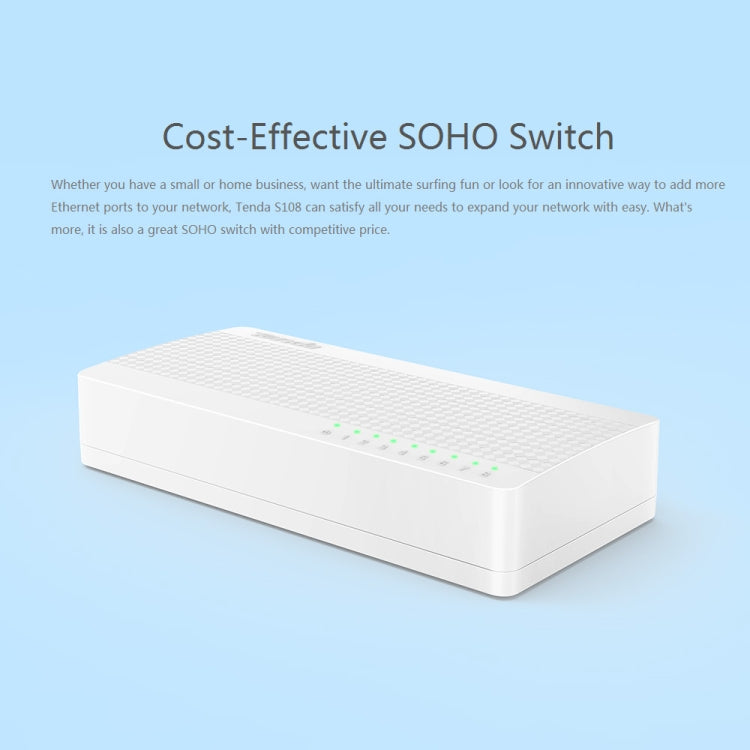 Tenda S108 8 Ports 10 / 100Mbps Fast Ethernet Network Switch LAN HUB, Tenda SG108 8 Ports White Tenda S108 8 Ports 10 / 100Mbps Fast Ethernet Network Switch LAN HUB, Tenda SG108 8 Ports White